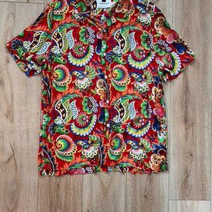 RED PAISLEY TOPMAN S/S SHIRT